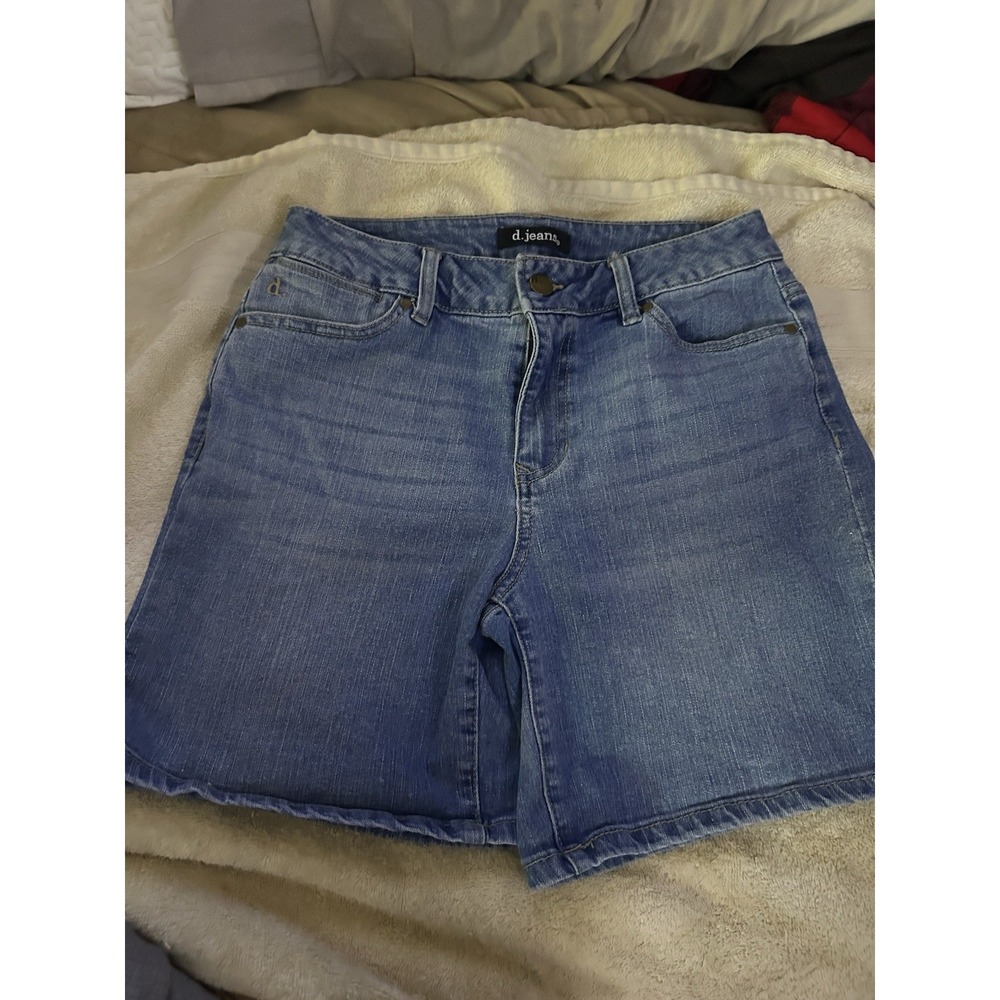d.jeans Women's Walking Shorts Size 4 Blue‎ Mid Rise Stretch Denim 14" Inseam